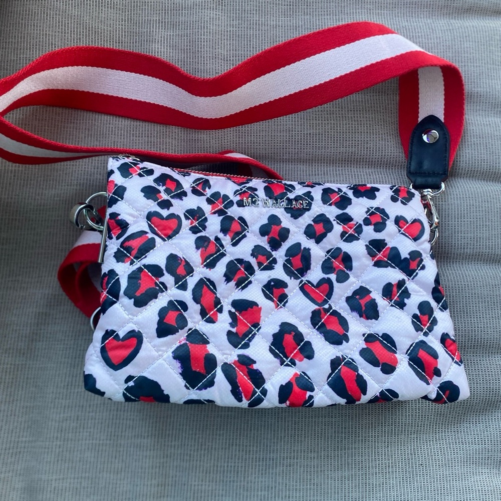 MZ Wallace Pippa Crosby Crossbody Heart Leopard Print Handbag Limited‎ Edition - Picture 2 of 12